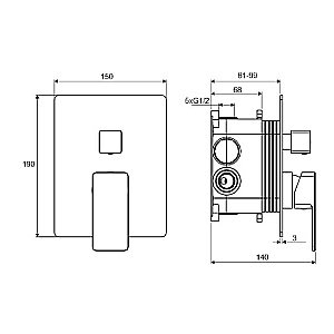 Смеситель для душа Excellent Keria AREX.2047BL черный матовый купить в интернет-магазине сантехники Sanbest