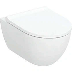 Унитаз подвесной Geberit Acanto 502.718.00.1 белый, с крышкой микролифт, безободковый купить в интернет-магазине Sanbest