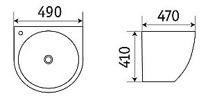 Раковина подвесная Ceramalux N 49 500FBW белая, черная купить в интернет-магазине Sanbest