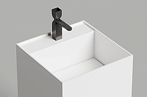 Раковина напольная Salini Armonia SQUARE Top 01 130521TM 45 из искусственного камня S-Stone, белая матовая купить в интернет-магазине Sanbest