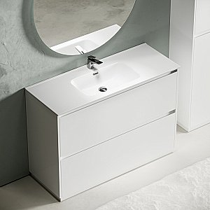 Тумба с раковиной Sancos Libra Floor 120 LB120F-1W белая для ванной в интернет-магазине Sanbest