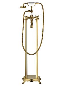 Смеситель для ванны напольного монтажа WONZON & WOGHAND RETRO, Брашированное золото (WW-88649020-BG) купить в интернет-магазине сантехники Sanbest