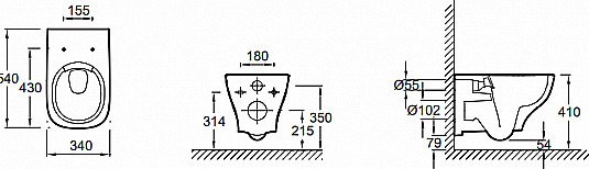 Унитаз подвесной Jacob Delafon STRUKTURA EDE102-00 безободковый купить в интернет-магазине Sanbest