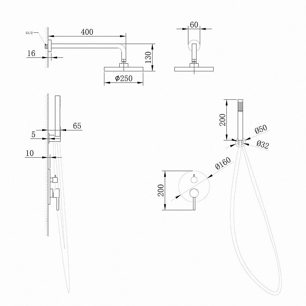 Душевая система Abber Emotion AF8818SP сатин купить в интернет-магазине сантехники Sanbest