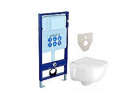 Унитаз с инсталляцией Aquatek Дива SET AQUATEK ДИВА белый, с крышкой микролифт, безободковый купить в интернет-магазине Sanbest