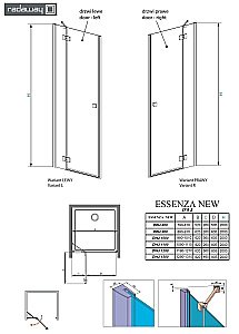 Душевая дверь Radaway Essenza New DWJ 120 купить в интернет-магазине Sanbest