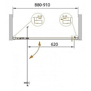 Душевая дверь Cezares ECO-BA-1-90-C-Cr стекло прозрачное/профиль хром купить в интернет-магазине Sanbest