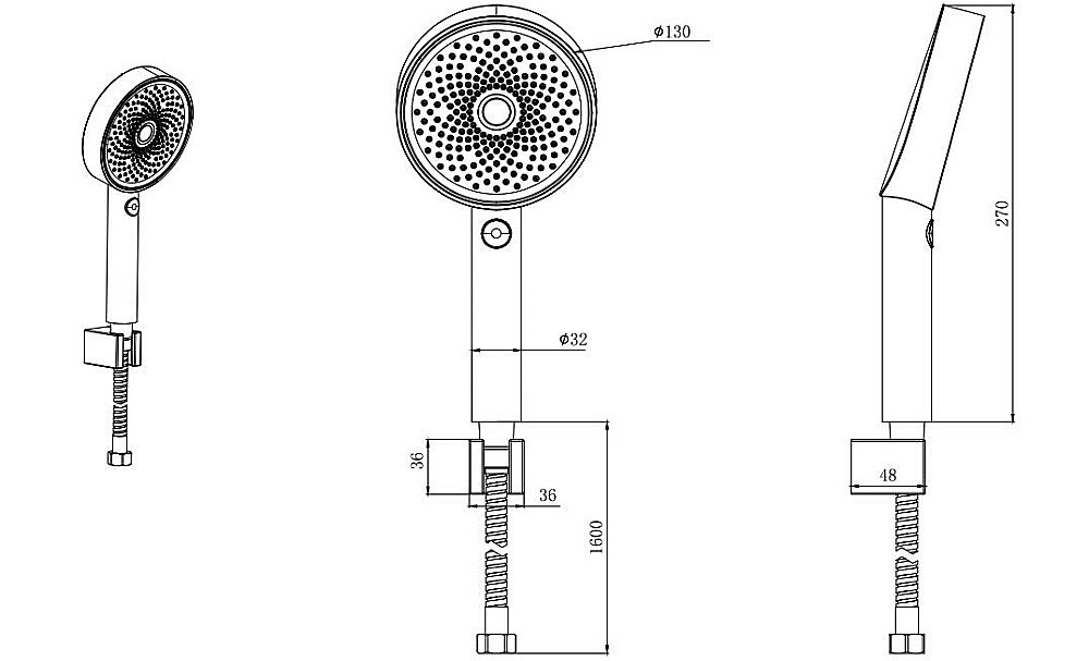 Душевой гарнитур Aquatek AQ2030CR хром купить в интернет-магазине сантехники Sanbest