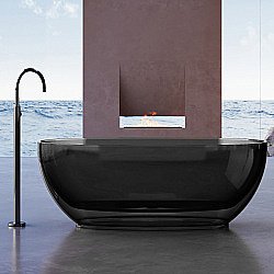 Ванна ABBER Kristall AT9703Onyx 170x75 черная прозрачная купить в интернет-магазине Sanbest