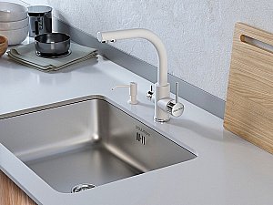 Смеситель для кухни Paulmark Essen Es213011-431 Белый, хром купить в интернет-магазине сантехники Sanbest