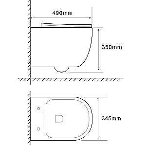 Унитаз подвесной Azario Lander AZ-2802E белый, безободковый, с крышкой микролифт купить в интернет-магазине Sanbest