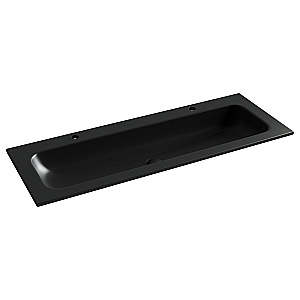 Тумба с раковиной Sancos Velta 120 VL120GG+CN7016MB серо-зеленая матовая/раковина черная матовая, 2 отверстия для ванной в интернет-магазине Sanbest