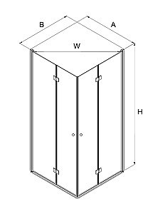 Душевой уголок NEW TRENDY SUPERIA K-0740 80 x90 стекло прозрачное/профиль хром купить в интернет-магазине Sanbest