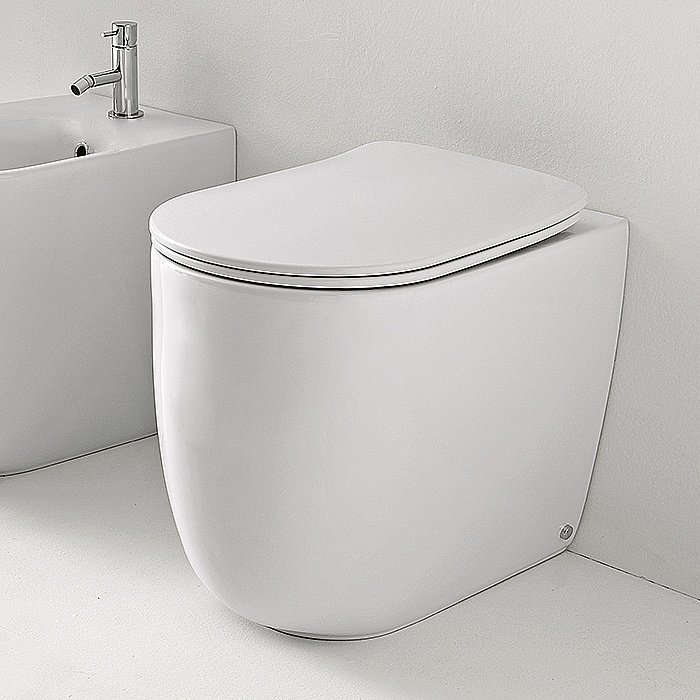 Унитаз приставной Kerasan Nolita 5318 белый матовый, безободковый купить в интернет-магазине Sanbest