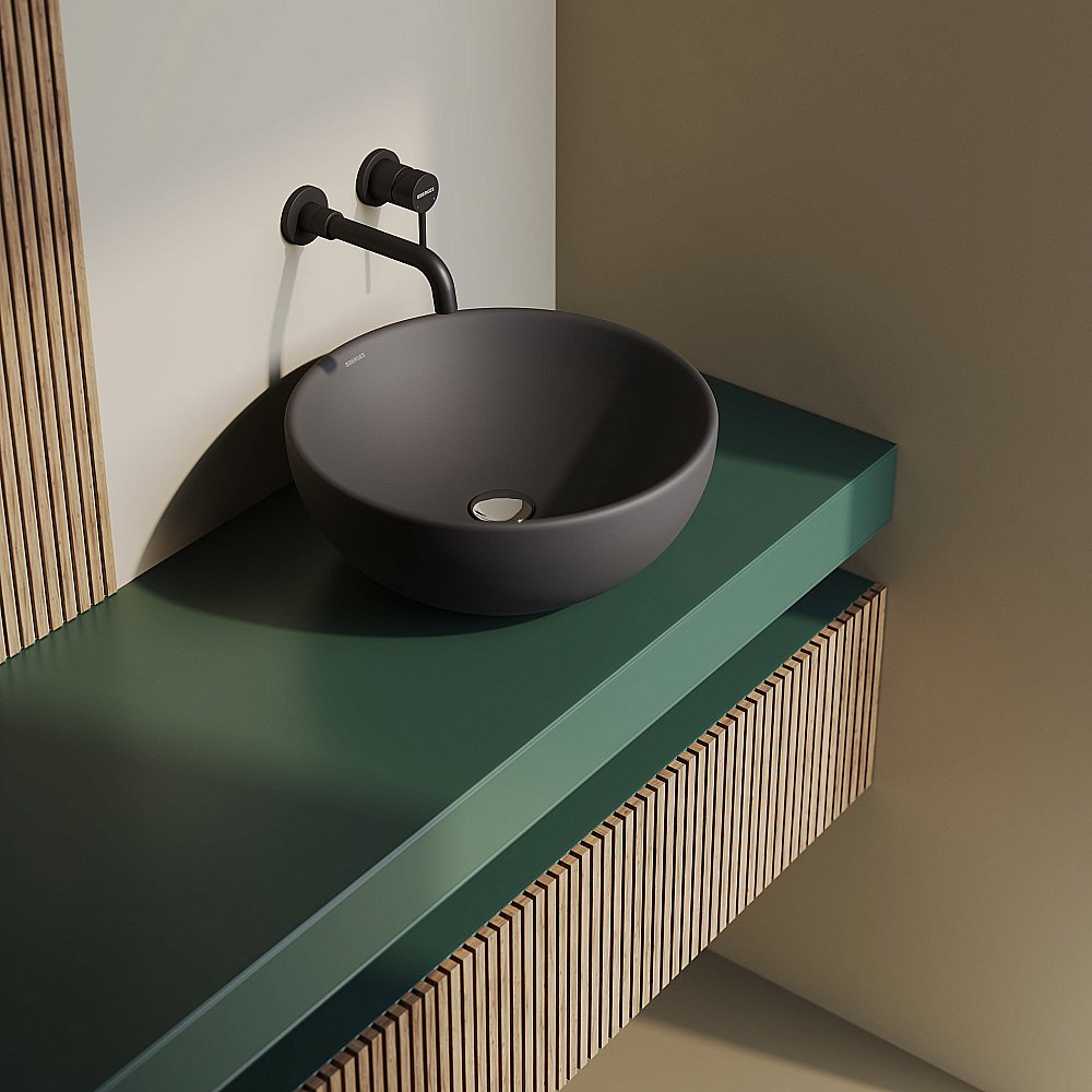 Раковина накладная BERGES Mascon 181022 45 антрацит матовый купить в интернет-магазине Sanbest