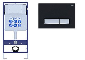 Инсталляция для унитаза Aquatek Standart INS-0000012 с кнопкой KDI-0000026 черная матовая/никель купить в интернет-магазине сантехники Sanbest