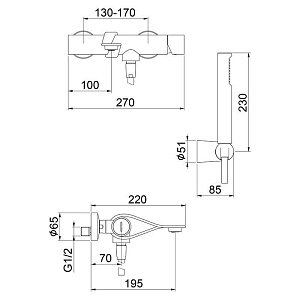 Смеситель для ванны Webert One-B NB850101741 купить в интернет-магазине сантехники Sanbest