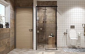 Душевой уголок Ambassador Queen Black 11011204 100x100 стекло прозрачное/профиль черный купить в интернет-магазине Sanbest