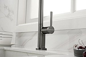 Смеситель для кухни Paulmark Neo Ne214419-GM вороненая сталь купить в интернет-магазине сантехники Sanbest