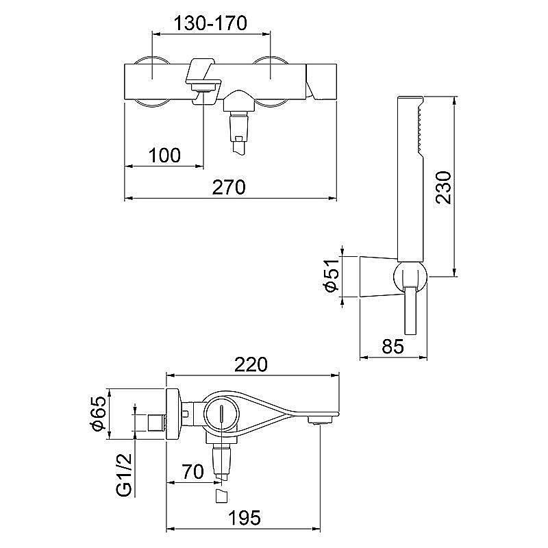 Смеситель для ванны Webert One-B NB850101741 купить в интернет-магазине сантехники Sanbest