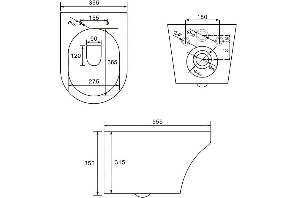 Унитаз подвесной Art&Max GINA AM218CHR/SC белый, с сиденьем микролифт, безободковый купить в интернет-магазине Sanbest