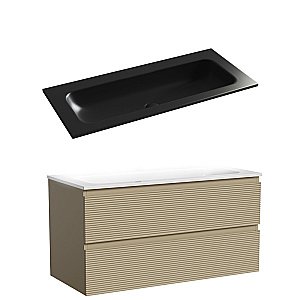 Тумба с раковиной Sancos FOLK FL100CP/CN7013MBwx 100 капучино для ванной в интернет-магазине Sanbest