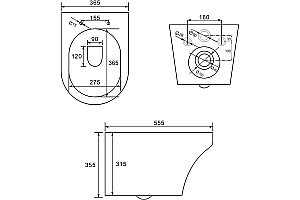 Унитаз подвесной Art&Max GINA AM218CHR/SC белый, с сиденьем микролифт, безободковый купить в интернет-магазине Sanbest