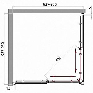 Душевой уголок BelBagno UNO 195-A-2 95x95 матовый/хром купить в интернет-магазине Sanbest