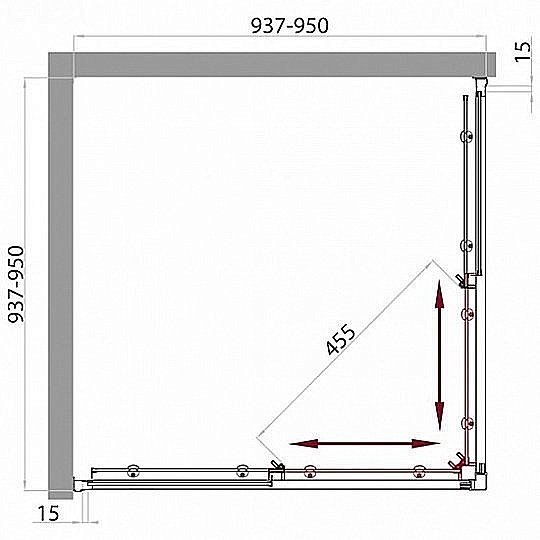 Душевой уголок BelBagno UNO 195-A-2 95x95 матовый/хром купить в интернет-магазине Sanbest