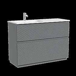 Тумба с раковиной Sancos Folk Floor FL120FLES/FL120FRES Ergraut soft для ванной в интернет-магазине Sanbest