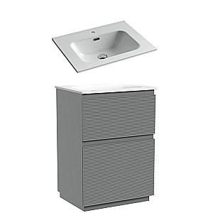 Тумба с раковиной Sancos FOLK Floor FL60FES/CN7001 60 Ergraut soft для ванной в интернет-магазине Sanbest