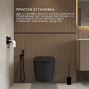 Электронный унитаз-биде ABBER Bequem AC1121SMB черный матовый, с крышкой микролифт купить в интернет-магазине Sanbest