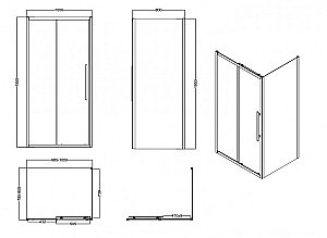 Душевой уголок Esbano ESF-108PS-GM ESOGF108PSGM 100x80 стекло прозрачное/профиль оружейная сталь купить в интернет-магазине Sanbest