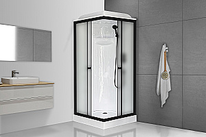 Душевая кабина Royal Bath RB 90HP1-M-BL 90x90 стекло матовое/профиль черный купить в интернет-магазине Sanbest