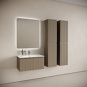 Тумба с раковиной Sancos CODE CD80GB/CN13002 80 серо - бежевый для ванной в интернет-магазине Sanbest