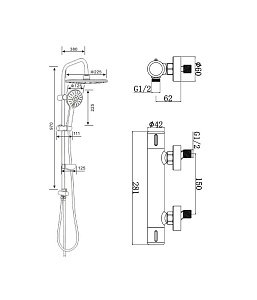 Душевая система Agger Thermo A2492200 хром купить в интернет-магазине сантехники Sanbest