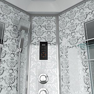 Душевая кабина Niagara Luxe 7710W 100х100 профиль серебро/стекло прозрачное купить в интернет-магазине Sanbest