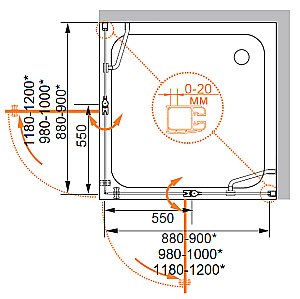 Душевой уголок Cezares Elena 100х100 ELENA-A-22-100-C-Cr стекло прозрачное/профиль хром купить в интернет-магазине Sanbest