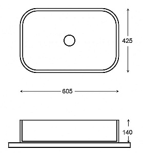 Раковина Azario 61 AZ-78625 серый мрамор купить в интернет-магазине Sanbest
