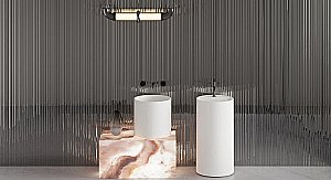 Раковина накладная Salini Armonia Round 03 130423M 45 из искусственного камня S-Stone, белая матовая купить в интернет-магазине Sanbest