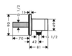 Подключение для шланга Hansgrohe FixFit E 26889000 хром купить в интернет-магазине сантехники Sanbest
