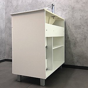 Тумба с раковиной Comforty Модена М 00-00001644 90 белая матовая для ванной в интернет-магазине Sanbest