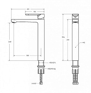 Смеситель для раковины Cezares STYLUS-LC-NOP-W0 черный матовый купить в интернет-магазине сантехники Sanbest