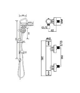 Душевая система Agger Thermo A2492200 хром купить в интернет-магазине сантехники Sanbest