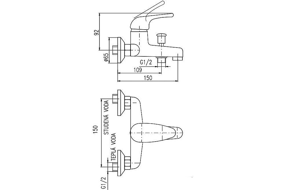 Смеситель для ванны RAV-Slezak SAZAVA SA354.5 хром купить в интернет-магазине сантехники Sanbest