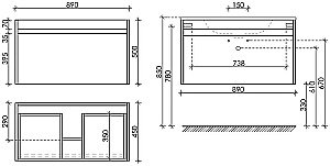 Тумба с раковиной Sancos Smart SM90E дуб бардолино для ванной в интернет-магазине Sanbest