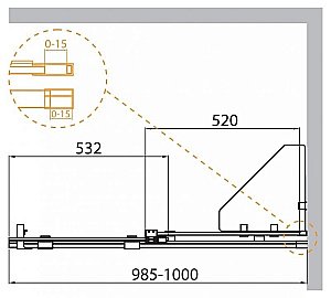 Шторка для ванны Cezares Stream VFS-11 100 C купить в интернет-магазине Sanbest
