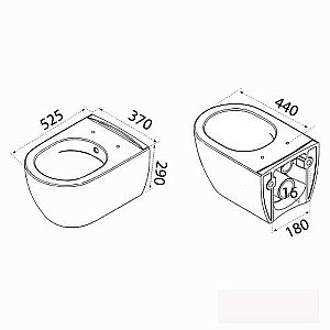 Унитаз Boheme Bianca 963-2-WM с инсталяцией и кнопкой 665-CR белый матовый/хром, безободковый, с функцией биде купить в интернет-магазине Sanbest
