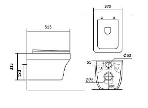 Унитаз с инсталляцией Aquatek Амадео SET AQUATEK АМАДЕО-009 4в1 с белой кнопкой, с крышкой микролифт, безободковый купить в интернет-магазине Sanbest