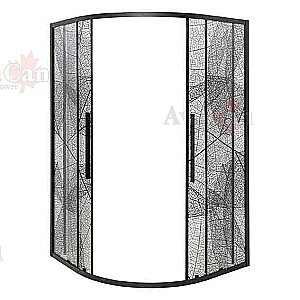 Душевой уголок AvaCan HB 120 120х120 профиль черный/стекло тонированное с рисунком купить в интернет-магазине Sanbest